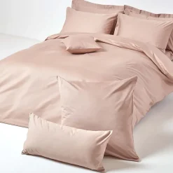 Taie d'oreiller taupe en satin de coton égyptien 1000 fils, 50x75 cm - HOMESCAPES