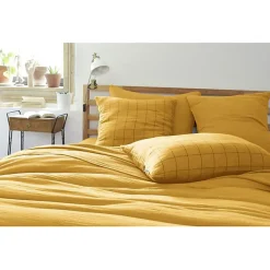 Taie d'oreiller Tissé-teint grands carreaux Déco 