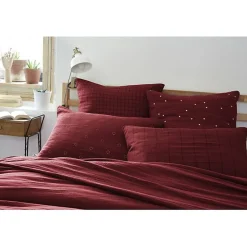 Taie d'oreiller Tissé-teint grands carreaux Déco 