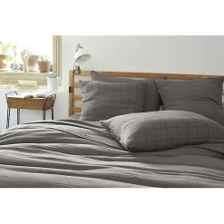 Taie d'oreiller Tissé-teint grands carreaux Déco