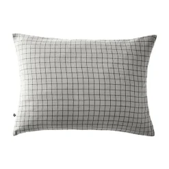 Taie d'oreiller Tissé-teint petits carreaux Déco "Gaïa Mix" 60 x 60 cm & 50 x 70 cm "Gaze de Coton" - Gaïa Mix Nuage - 50 x 70 cm