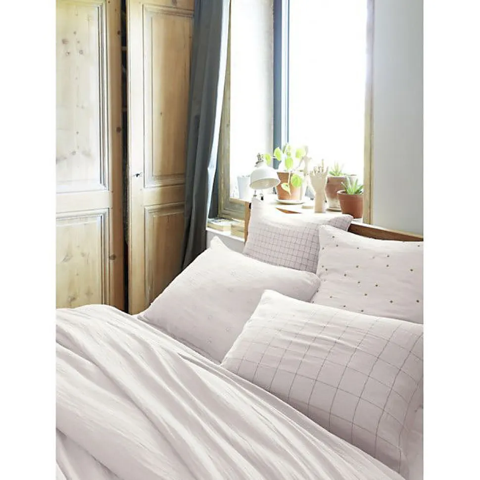 Taie d'oreiller Tissé-teint grands carreaux Déco "Gaïa Match" 60 x 60 cm & 50 x 70 cm "Gaze de Coton" - Gaïa Match Chantilly - 50