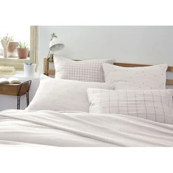 Taie d'oreiller Tissé-teint grands carreaux Déco