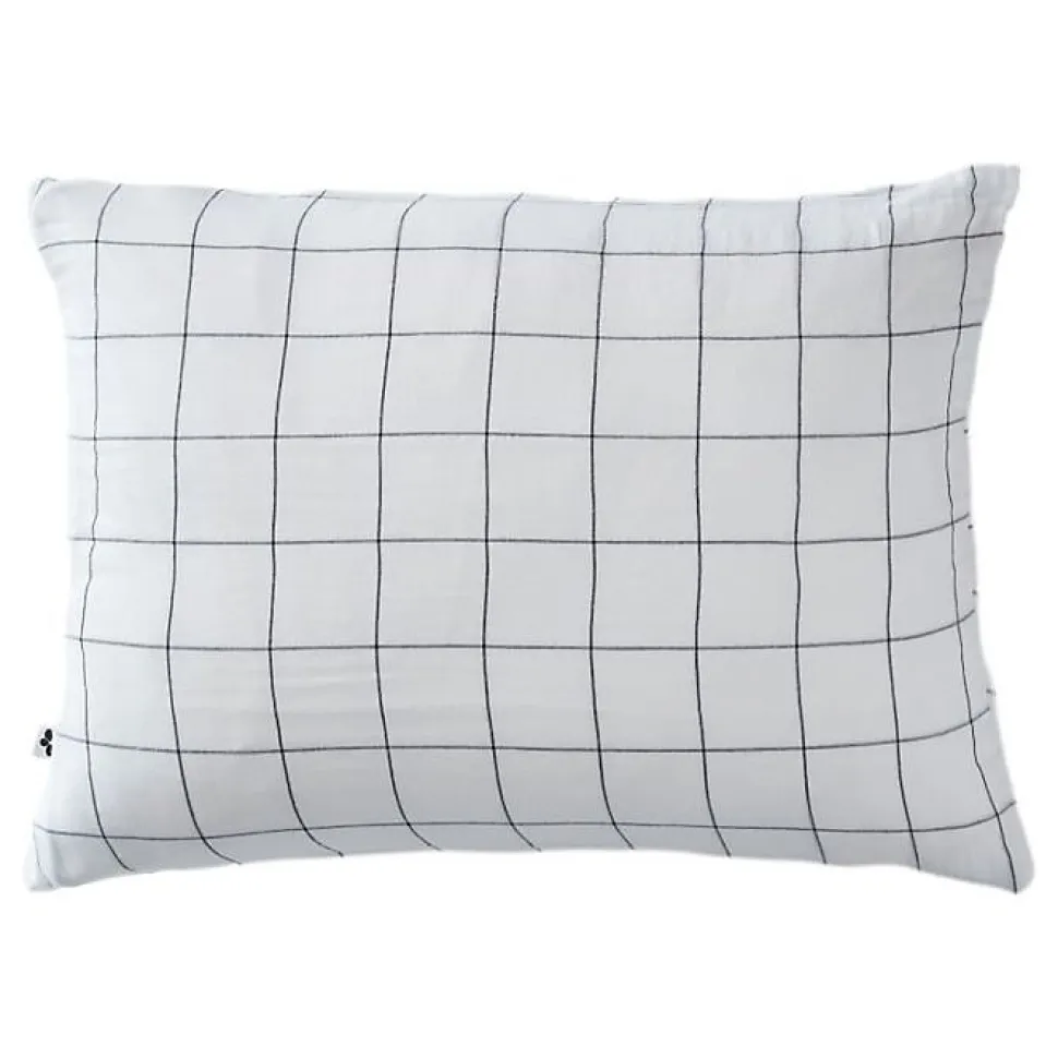 Taie d'oreiller Tissé-teint grands carreaux Déco "Gaïa Match" 60 x 60 cm & 50 x 70 cm "Gaze de Coton" - Gaïa Match Chantilly - 50