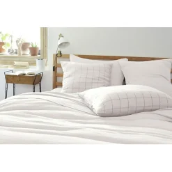 Taie d'oreiller Tissé-teint grands carreaux Déco