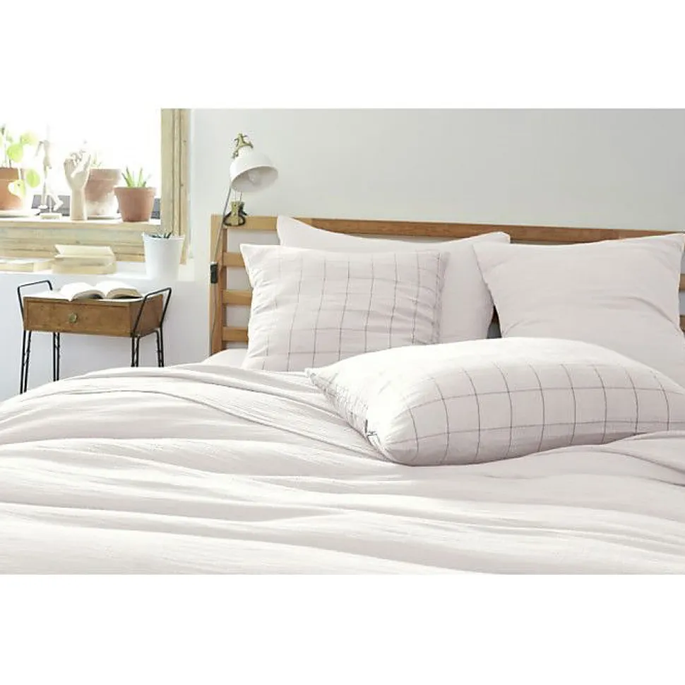 Taie d'oreiller Tissé-teint grands carreaux Déco "Gaïa Match" 60 x 60 cm & 50 x 70 cm "Gaze de Coton" - Gaïa Match Chantilly - 50