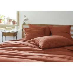 Taie d'oreiller Tissé-teint petits carreaux Déco 