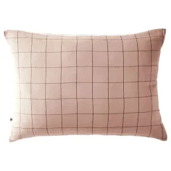 Taie d'oreiller Tissé-teint grands carreaux Déco "Gaïa Match" 60 x 60 cm & 50 x 70 cm "Gaze de Coton" - Gaïa Match Guimauve - 50 x