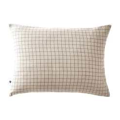 Taie d'oreiller Tissé-teint petits carreaux Déco "Gaïa Mix" 60 x 60 cm & 50 x 70 cm "Gaze de Coton" - Gaïa Mix Pampa - 50 x 70 cm