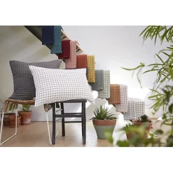 Taie d'oreiller Tissé-teint petits carreaux Déco 