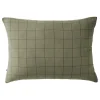 Taie d'oreiller Tissé-teint grands carreaux Déco "Gaïa Match" 60 x 60 cm & 50 x 70 cm "Gaze de Coton" - Gaïa Match Romarin - 50 x