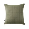 Taie d'oreiller Tissé-teint grands carreaux Déco "Gaïa Match" 60 x 60 cm & 50 x 70 cm "Gaze de Coton" - Gaïa Match Romarin - 60 x