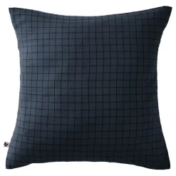 Taie d'oreiller Tissé-teint petits carreaux Déco "Gaïa Mix" 60 x 60 cm & 50 x 70 cm "Gaze de Coton" - Gaïa Mix Minuit - 60 x 60 cm