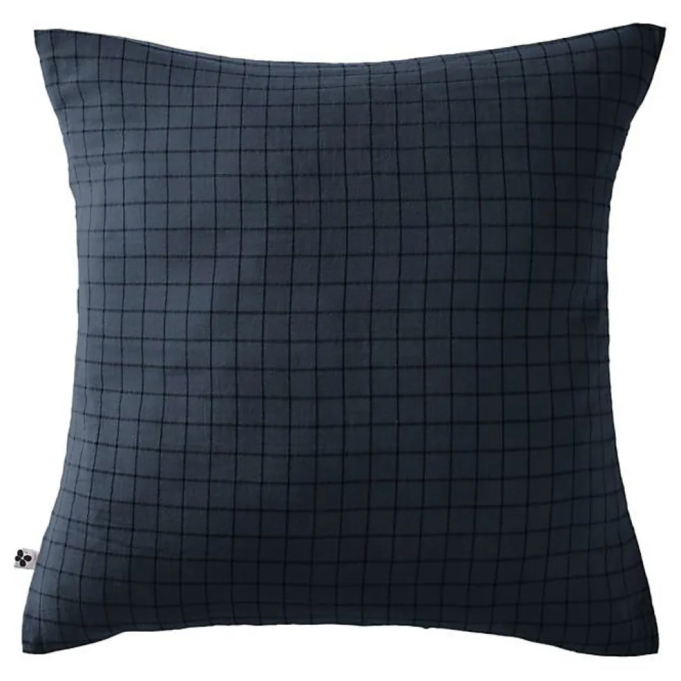 Taie d'oreiller Tissé-teint petits carreaux Déco "Gaïa Mix" 60 x 60 cm & 50 x 70 cm "Gaze de Coton" - Gaïa Mix Minuit - 60 x 60 cm