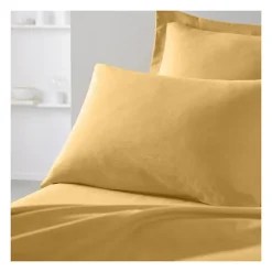 Taie d'oreiller TODAY Essential - 50 x 70+5 cm - 100% Coton uni - Ocre