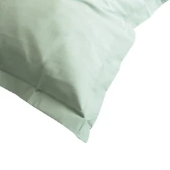 Taie d'oreiller uni 65x65 cm coton ALTO vert fleur d'amandier