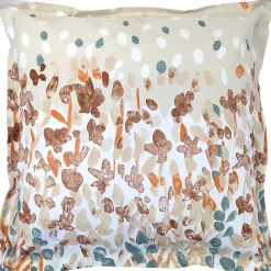 Taie d'oreiller uni 65x65 cm en coton ÉVASION pêche écru