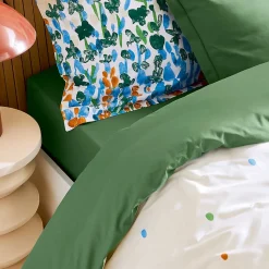 Taie d'oreiller uni 65x65 cm en coton ÉVASION Blanc vert