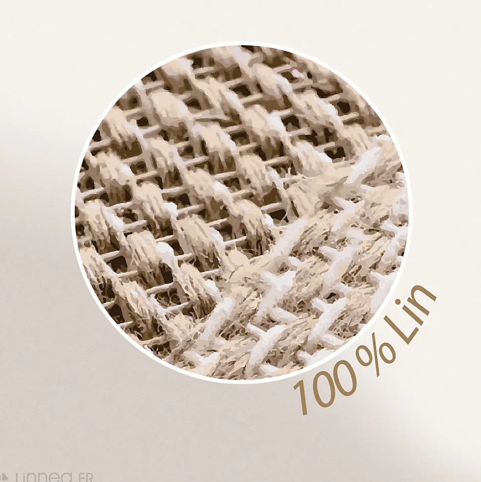 Taie d'oreiller uni 65X65 cm lin lavé froissé SONATE bleu Topaze