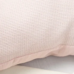 Taie d'oreiller unie en coton nid d'abeille