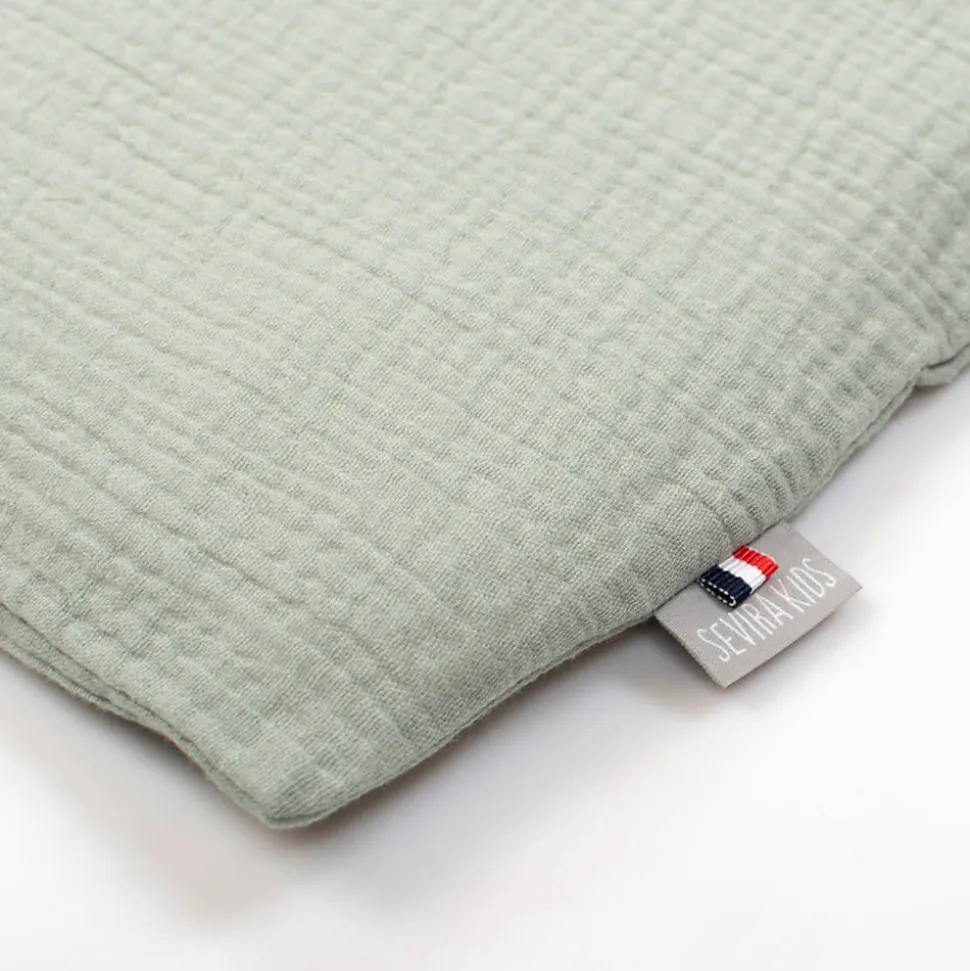 Taie d'oreiller unie en double gaze de coton