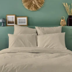 Taie d'oreiller unie 65x65cm PERCALE LIN