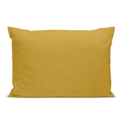 Taie d'oreiller unie 50x75cm PERCALE MOUTARDE