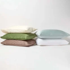 Taie d'oreiller vert mousse en coton égyptien bio 400 fils, 40x80 cm - HOMESCAPES