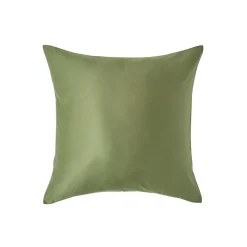 Taie d'oreiller vert mousse en coton égyptien bio 400 fils, 40x40 cm - HOMESCAPES