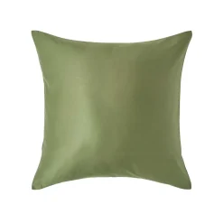 Taie d'oreiller vert mousse en coton égyptien bio 400 fils, 60x60 cm - HOMESCAPES