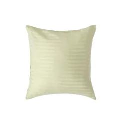Taie d'oreiller vert sauge satin rayé en coton égyptien 330 fils, 40x40 cm - HOMESCAPES