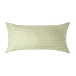 Taie d'oreiller vert sauge satin rayé en coton égyptien 330 fils, 40x80 cm - HOMESCAPES