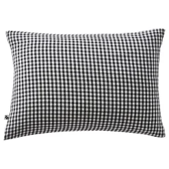 Taie d'oreiller "Vickie" 60 x 60 cm & 50 x 70 cm tissé teint "Gaze de Coton" l'Effet Papillon - Vickie Truffe - Taie d'oreiller 50