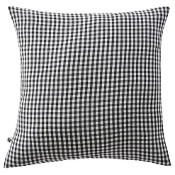 Taie d'oreiller "Vickie" 60 x 60 cm & 50 x 70 cm tissé teint "Gaze de Coton" l'Effet Papillon - Vickie Truffe - Taie d'oreiller 60