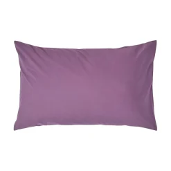 Taie d'oreiller violet 100% coton égyptien 200 fils, 50x75 cm - HOMESCAPES