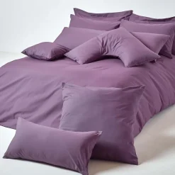 Taie d'oreiller violet 100% coton égyptien 200 fils, 60x60 cm - HOMESCAPES