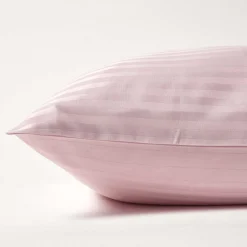 Taie d'oreiller violet satin rayé en coton égyptien 330 fils, 40x80 cm - HOMESCAPES