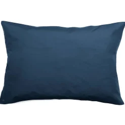 Taie d'oreiller volants plats 50x70 cm percale MANOIR bleu Marine