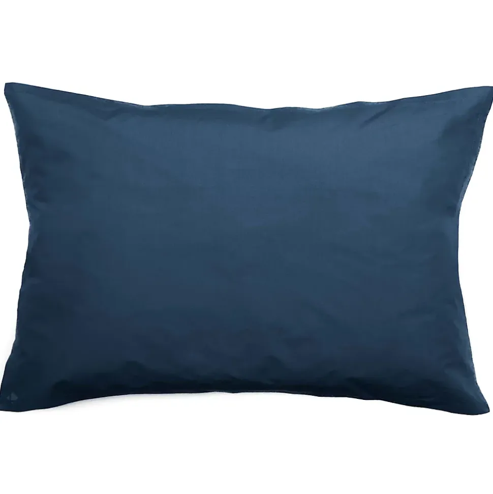 Taie d'oreiller volants plats 50x70 cm percale MANOIR bleu Marine