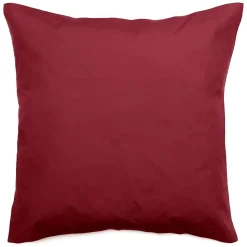 Taie d'oreiller volants plats 65x65 cm percale MANOIR rouge Carmin