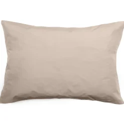 Taie d'oreiller volants plats 50x70 cm percale MANOIR beige Lin