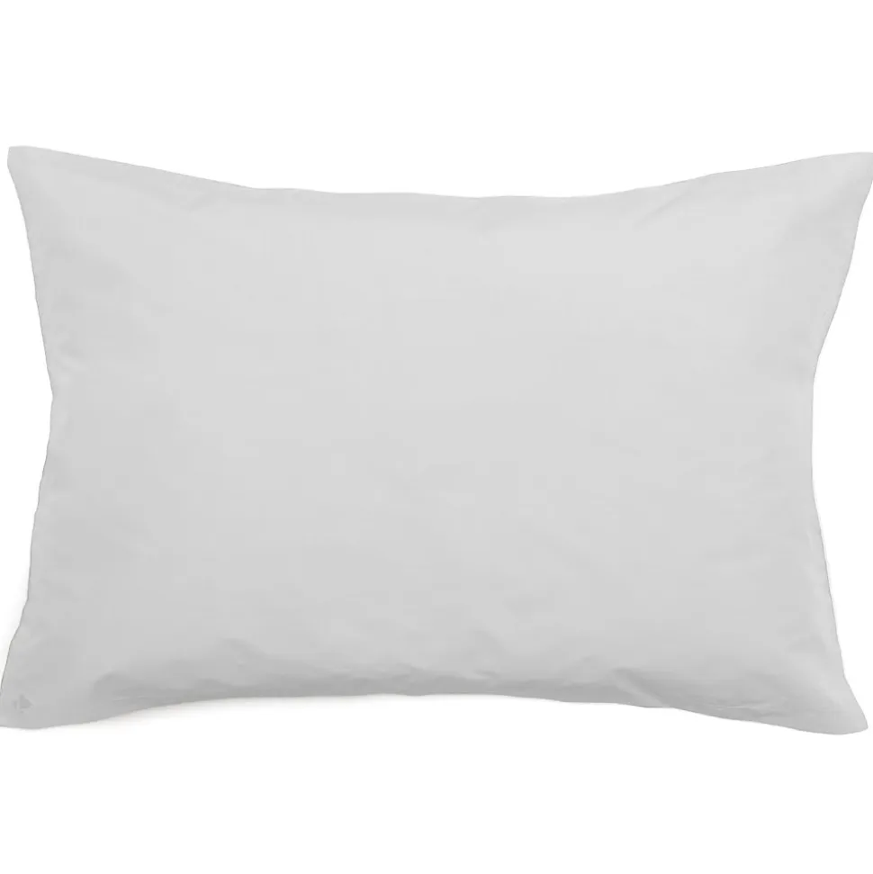 Taie d'oreiller volants plats 50x70 cm percale MANOIR blanc Neige