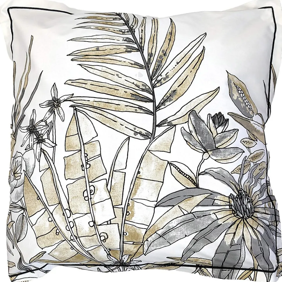 Taie d'oreiller 65x65 cm coton SUMATRA gris Fusain