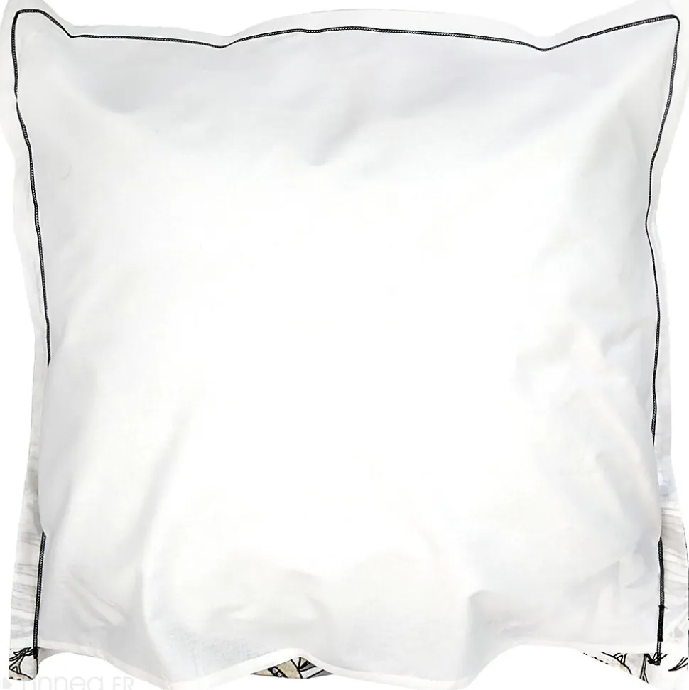 Taie d'oreiller 65x65 cm coton SUMATRA gris Fusain