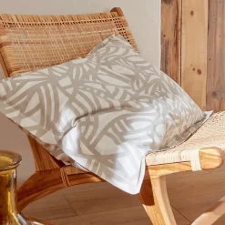 Taie d'oreiller 50x70 cm coton lavé SERENA géométrique Beige écru