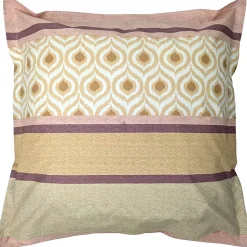 Taie d'oreiller 65x65 cm coton INOUK rose/beige