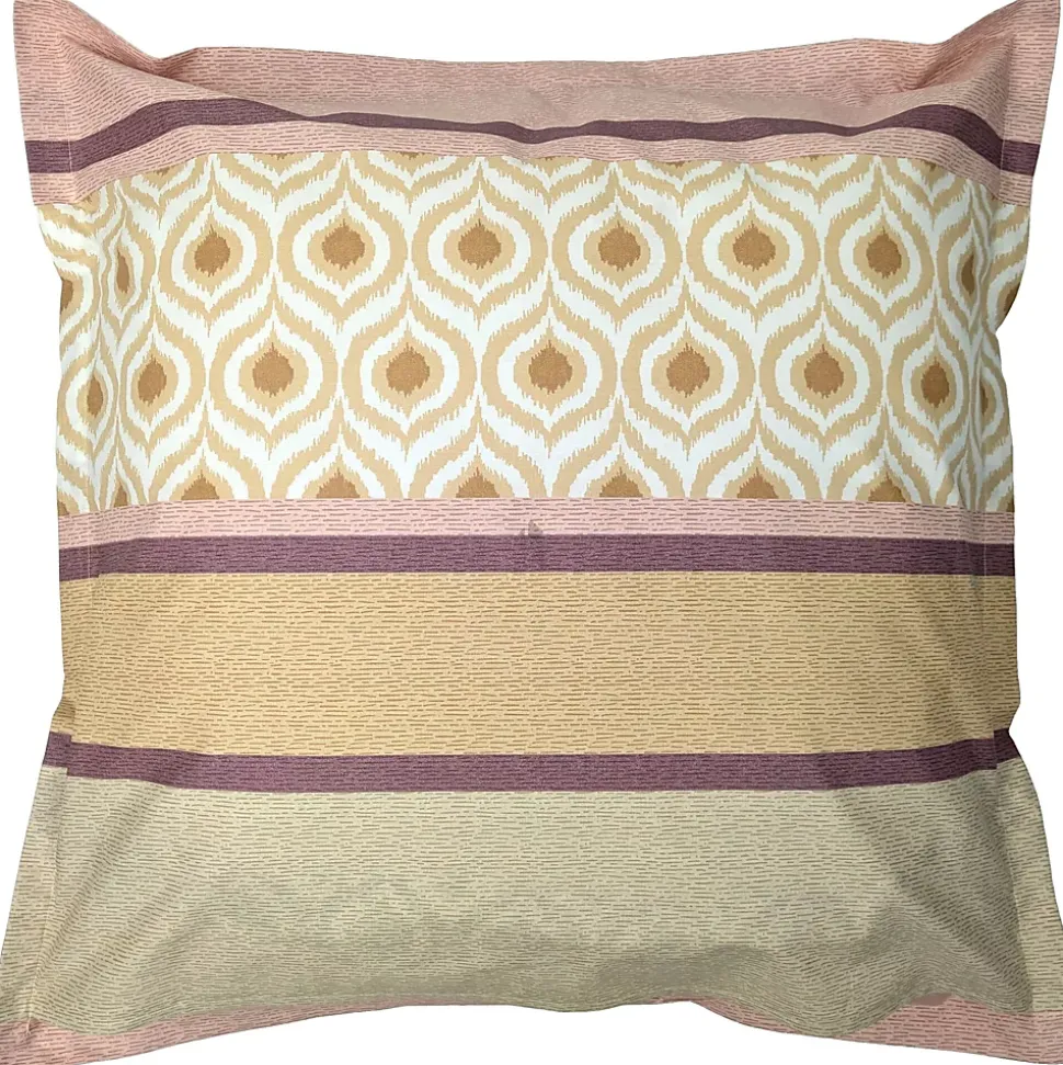 Taie d'oreiller 65x65 cm coton INOUK rose/beige