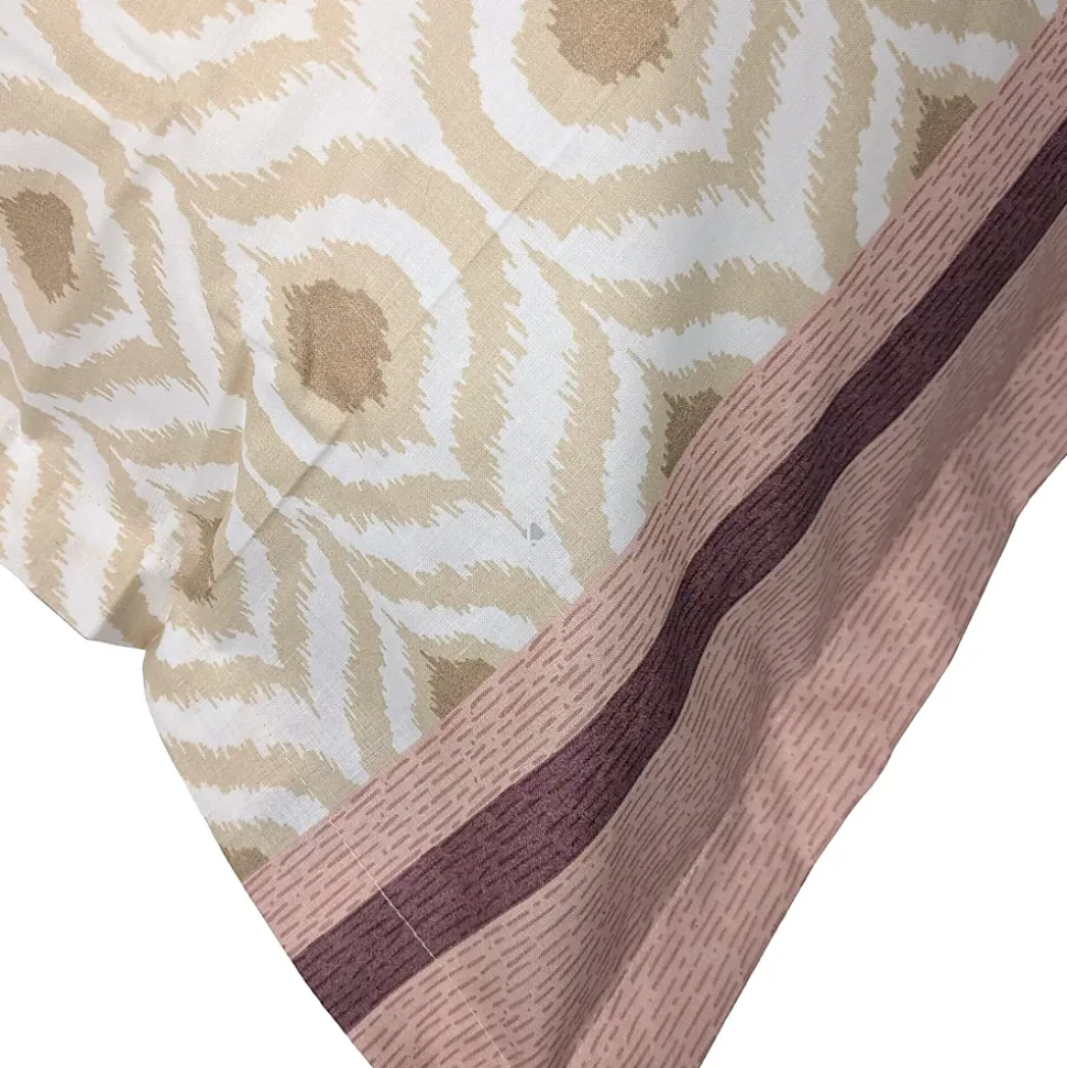 Taie d'oreiller 65x65 cm coton INOUK rose/beige