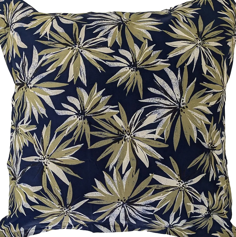 Taie d'oreiller 65x65 cm en 100% percale de coton EVERLY bleu encre