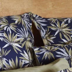 Taie d'oreiller 65x65 cm en 100% percale de coton EVERLY bleu encre